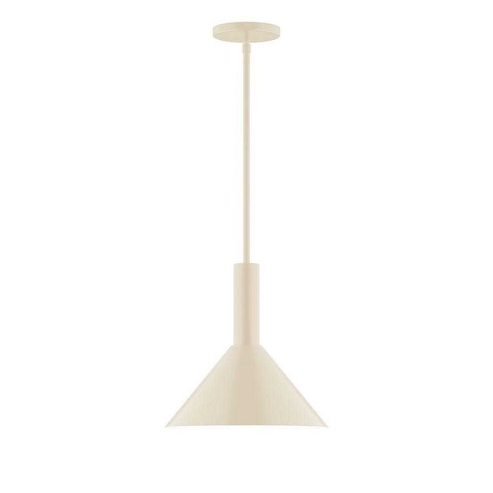 Montclair Lightworks STGX466-16-L12 12" Stack Cone LED Stem Hung Pendant, Cream